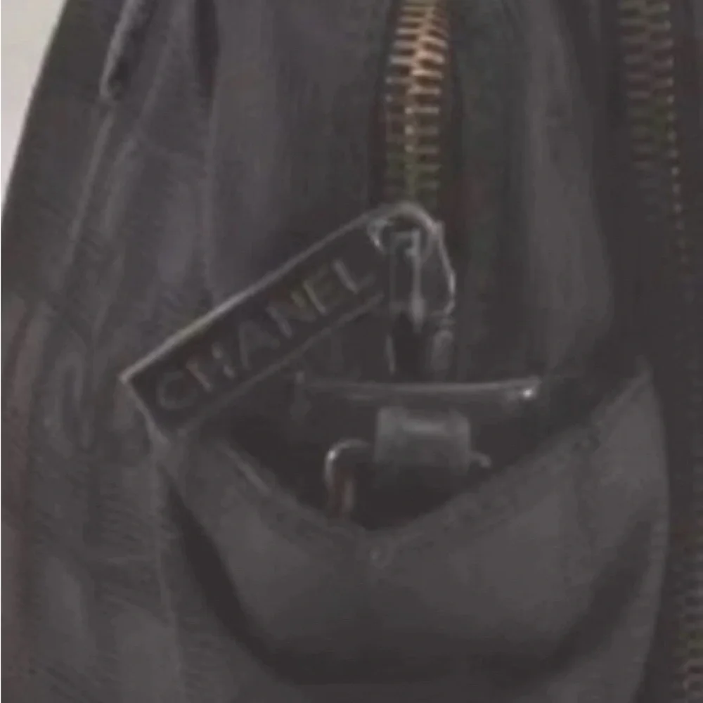 CHANEL Authentic  TravelLine 2Way Hand Bag Nylon Leather Black w/ COA - Picture 6 of 10